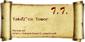 Takács Tomor névjegykártya